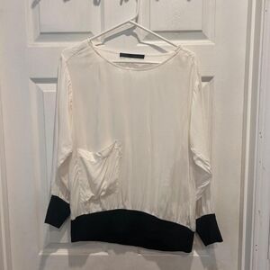 Elegant White and Black Women's Top